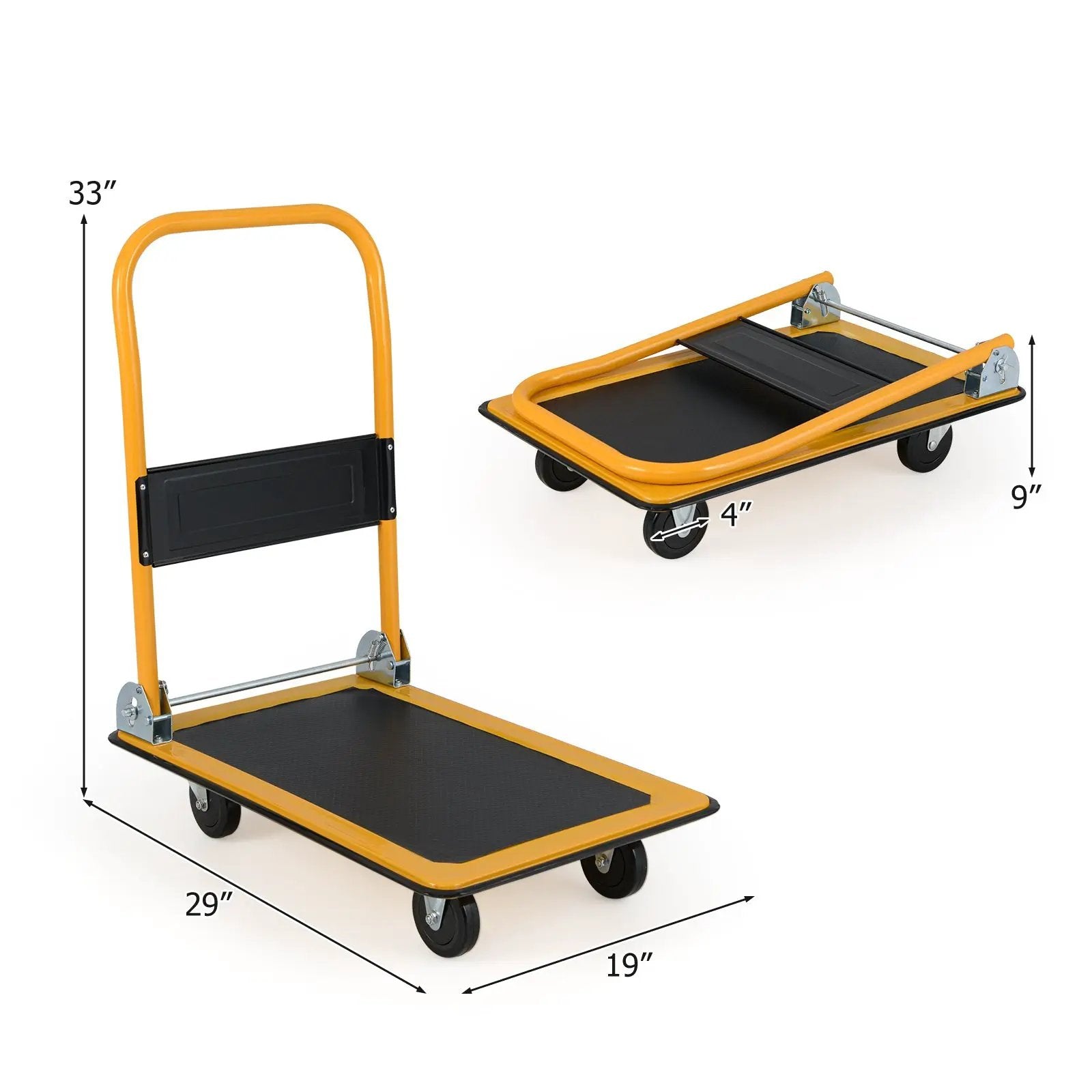 Platform Cart Dolly Foldable Warehouse Push Hand Truck-Black by DirectDeals