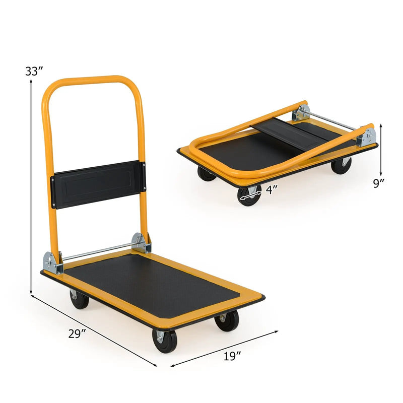 Platform Cart Dolly Foldable Warehouse Push Hand Truck-Black by DirectDeals