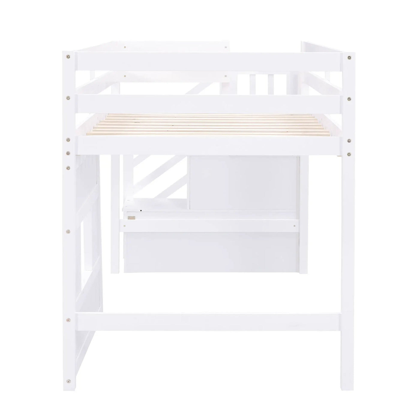 Loft Bed With Storage Staircase, Window & LED Light by HouseOfZazla