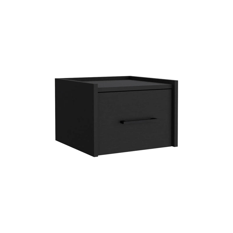 Floating Nightstand, Space Saving Design With Handy Drawer And Surface - Black by Unique Piece Furniture