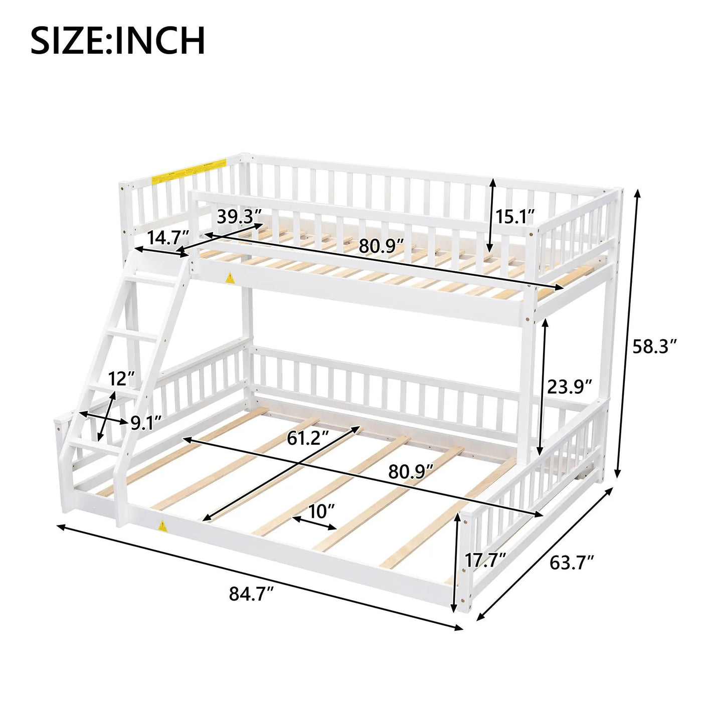 Bunk Bed With Ladder And Guardrails by HouseOfZazla
