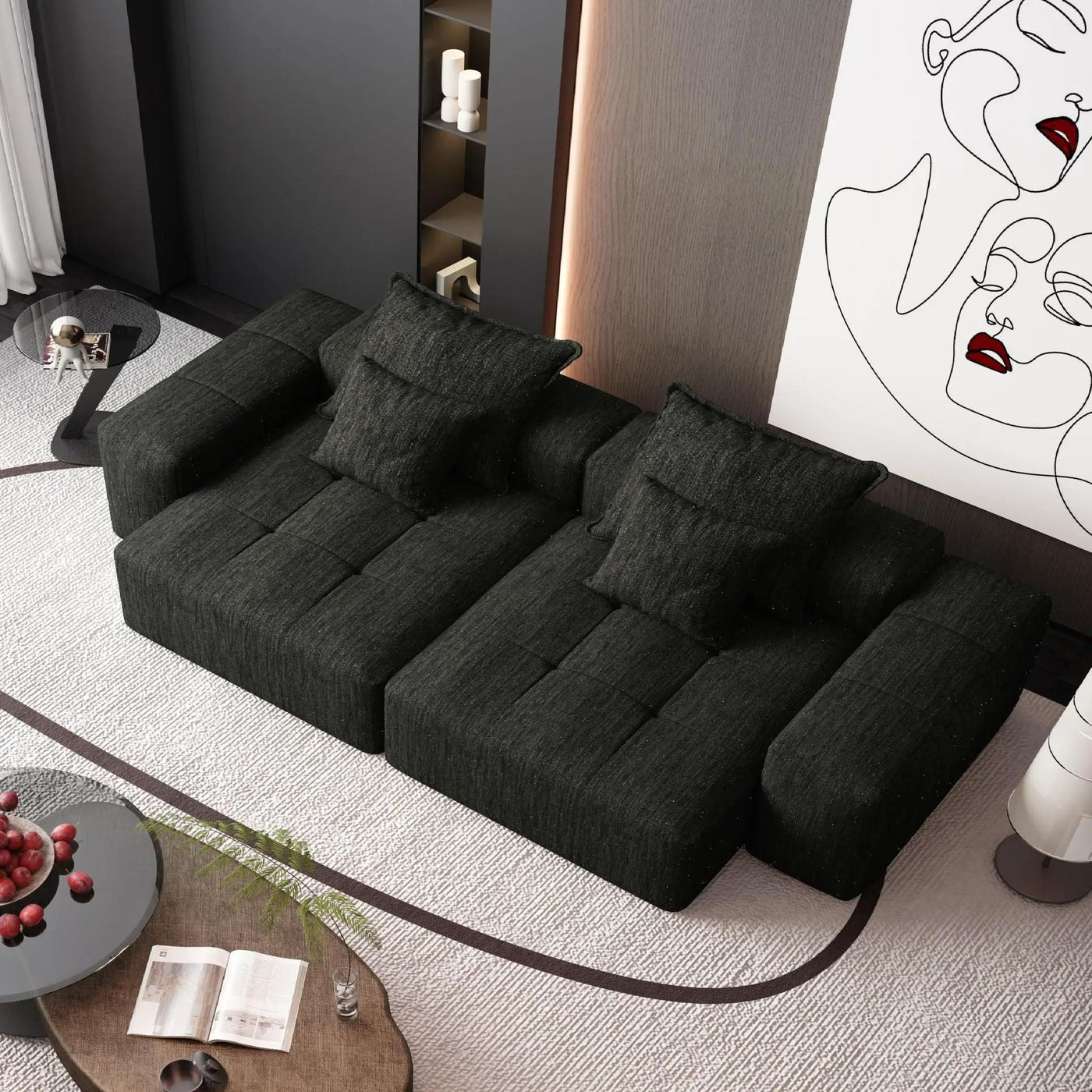 Modern Oversized DIY Combination Modular Sectional Sofa With Pillows by HouseOfZazla