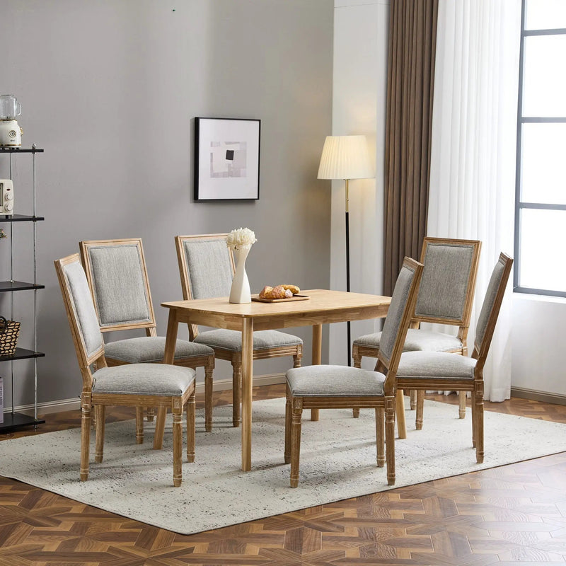French Country Style Dining Chair With Upholstered Seating And Fluted Legs by HouseOfZazla
