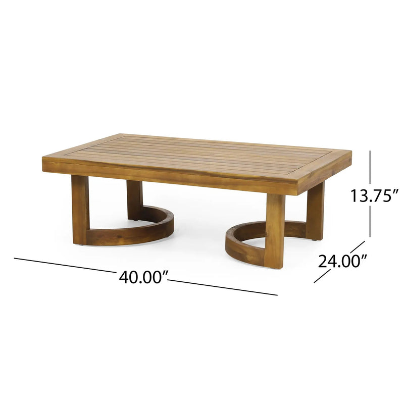 Outdoor Acacia Wood Loveseat and Coffee Table Set with Cushions by HouseOfZazla