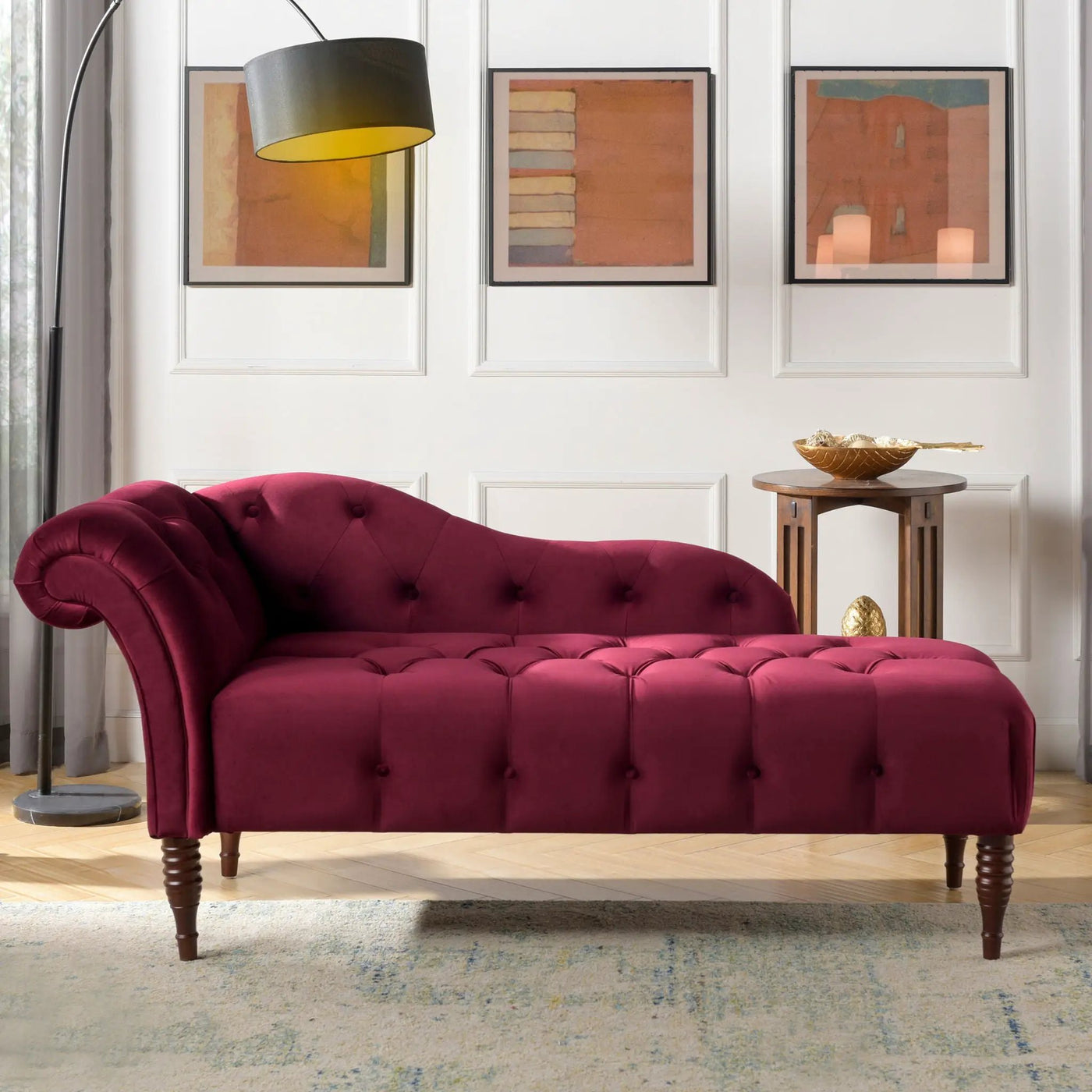 Samuel - Tufted Roll Arm Chaise Lounge by Unique Piece Furniture