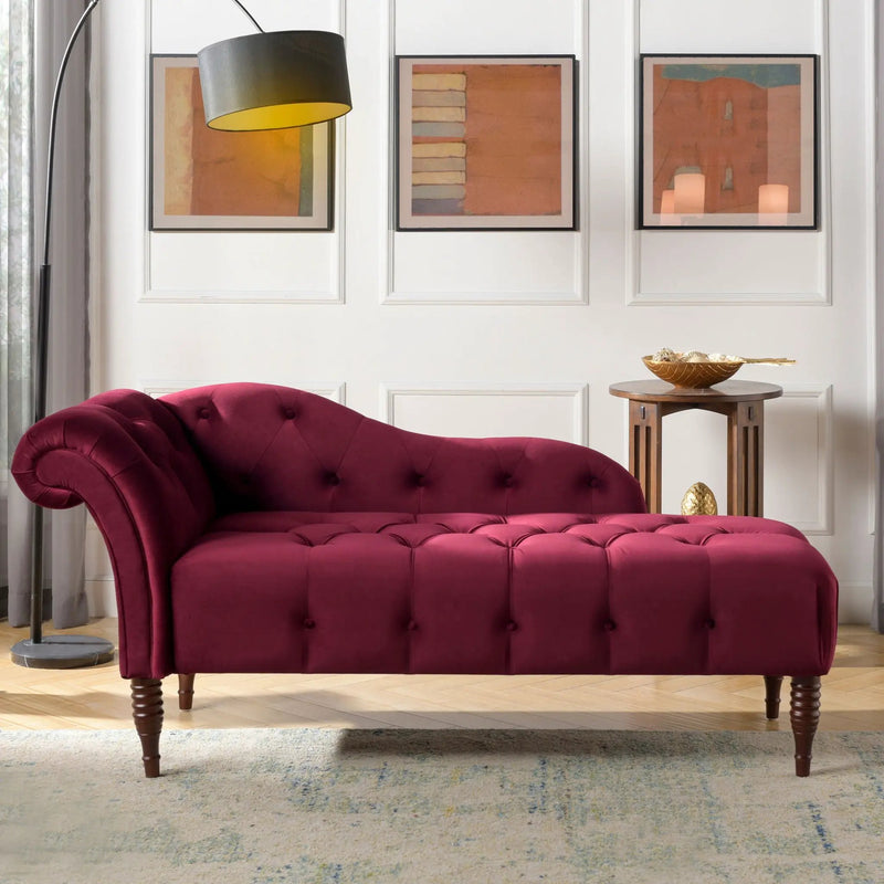 Samuel - Tufted Roll Arm Chaise Lounge by HouseOfZazla
