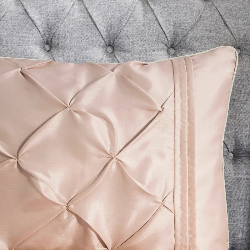 7 Piece Tufted Comforter Set Blush Queen by HouseOfZazla