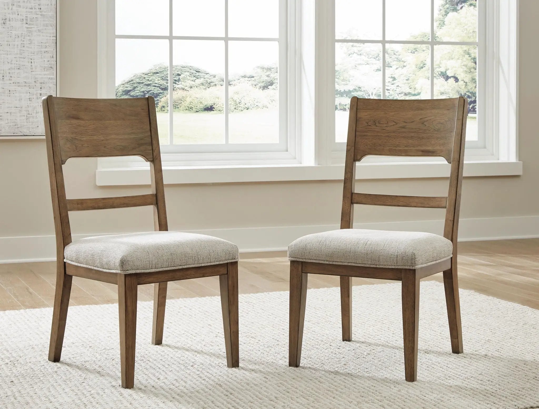 Cabalynn - Dining Uph Side Chair (Set of 2) - Oatmeal / Light Brown by Unique Piece Furniture