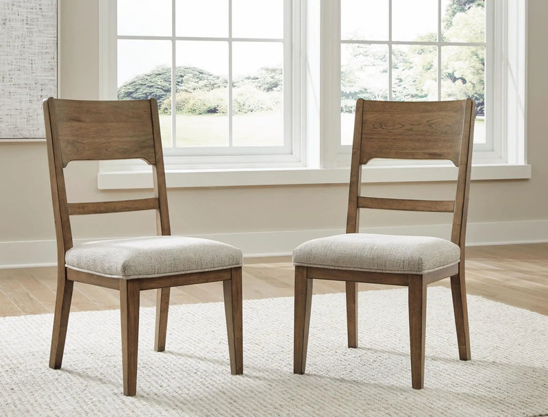 Cabalynn - Dining Uph Side Chair (Set of 2) - Oatmeal / Light Brown by Unique Piece Furniture