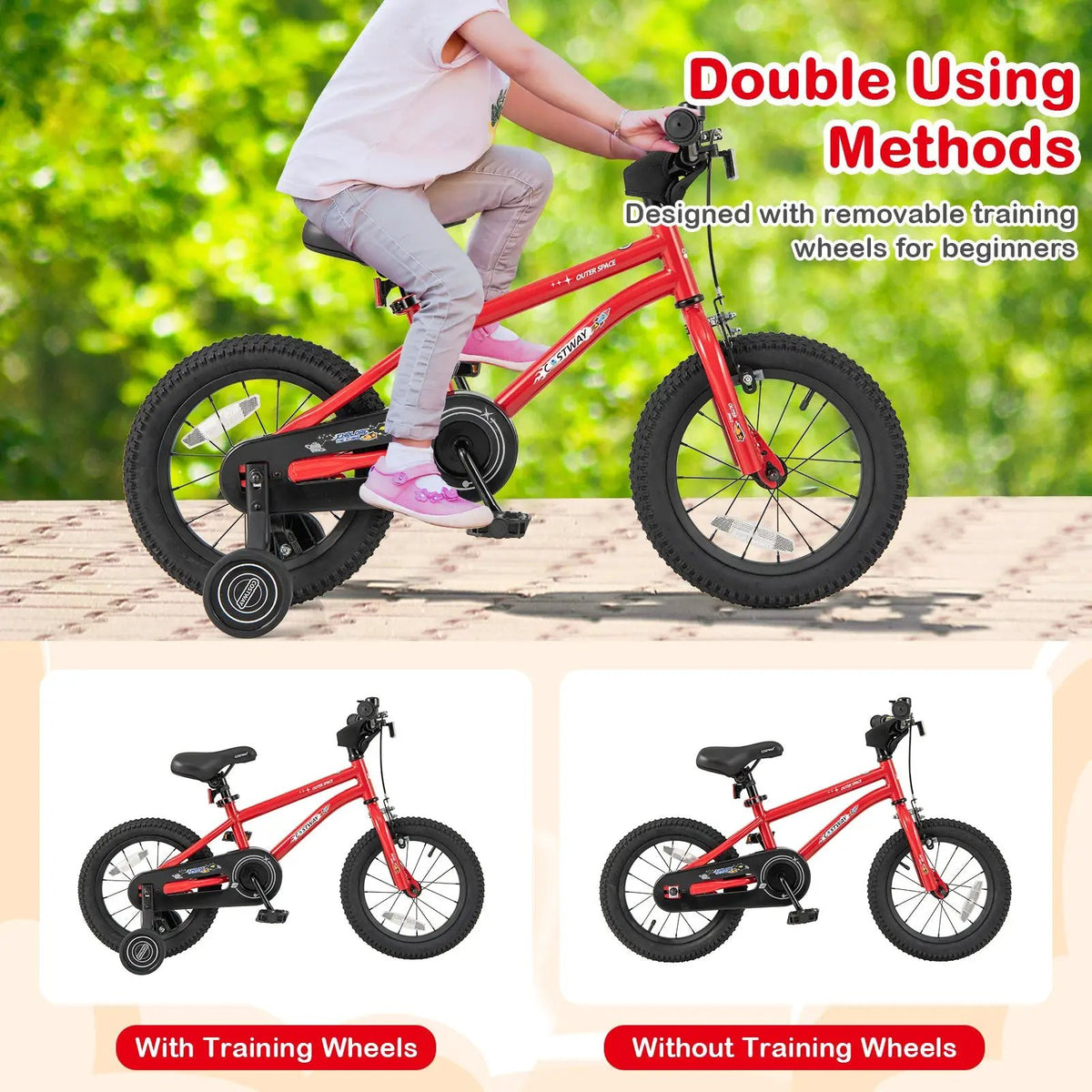 16-Inch Kids Bike Ages 4-7 with Handbrake and Coaster Brake and Bell Ring-16 inches by DirectDeals