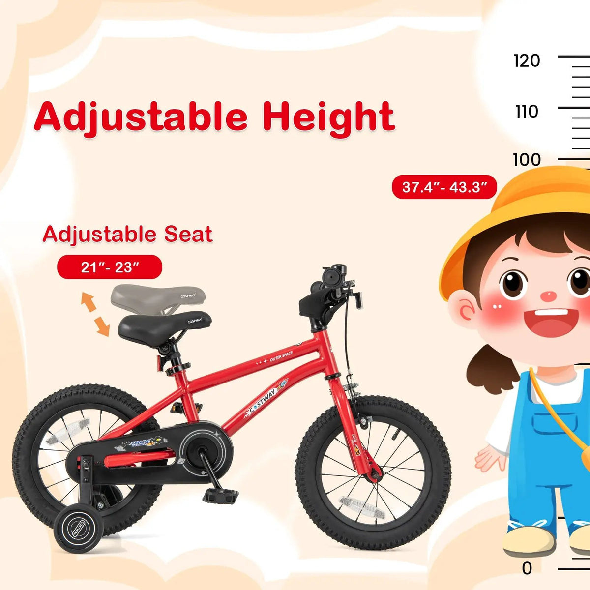 16-Inch Kids Bike Ages 4-7 with Handbrake and Coaster Brake and Bell Ring-16 inches by DirectDeals