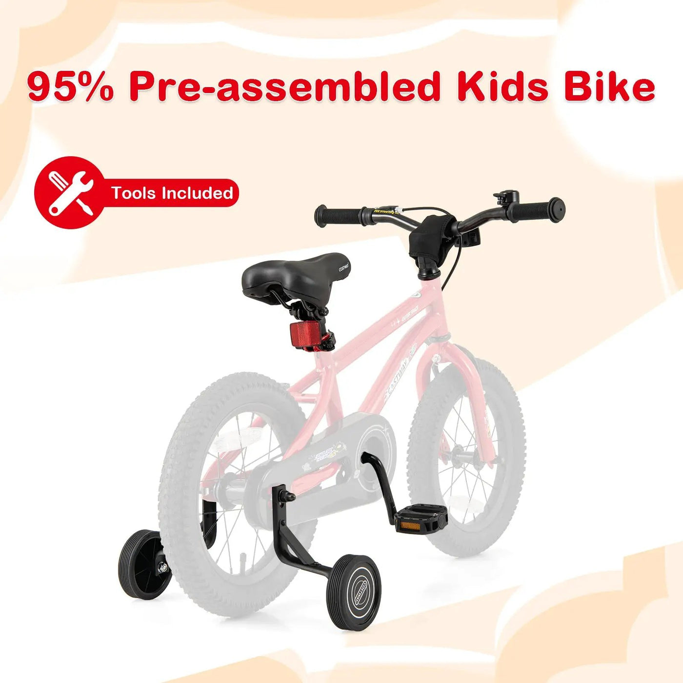 16-Inch Kids Bike Ages 4-7 with Handbrake and Coaster Brake and Bell Ring-16 inches by DirectDeals