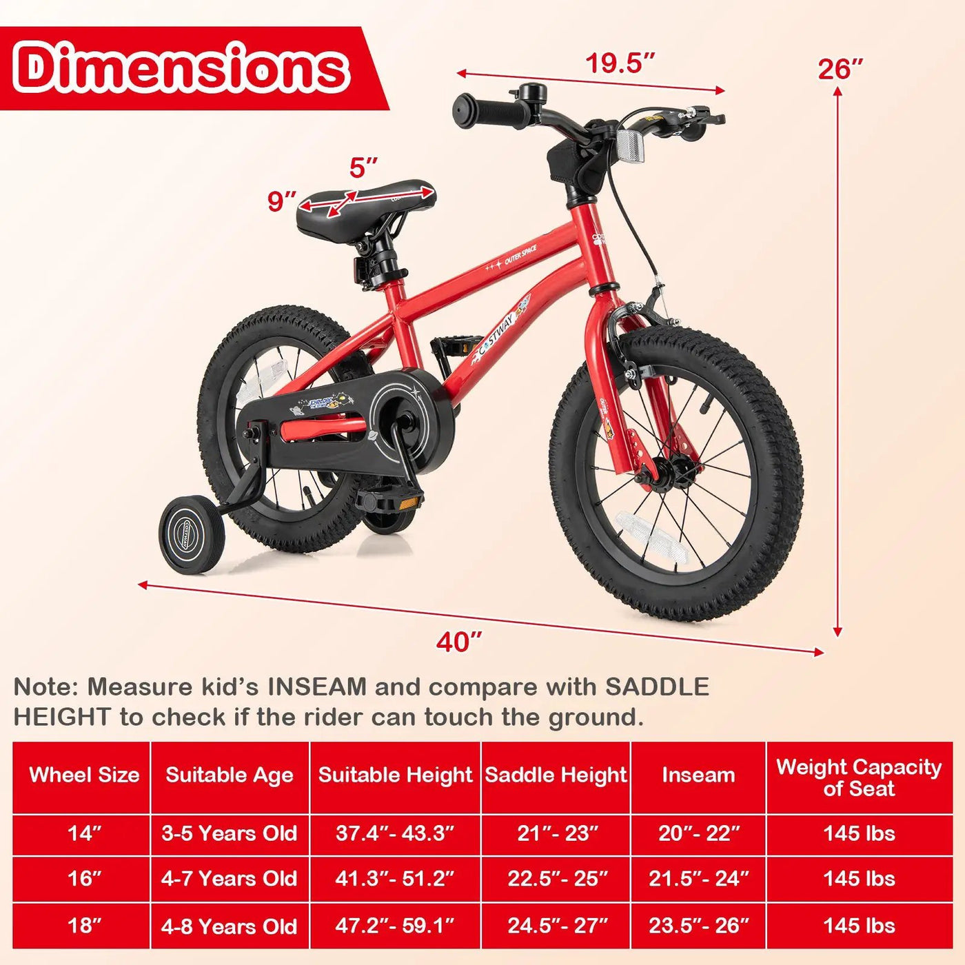 16-Inch Kids Bike Ages 4-7 with Handbrake and Coaster Brake and Bell Ring-16 inches by DirectDeals