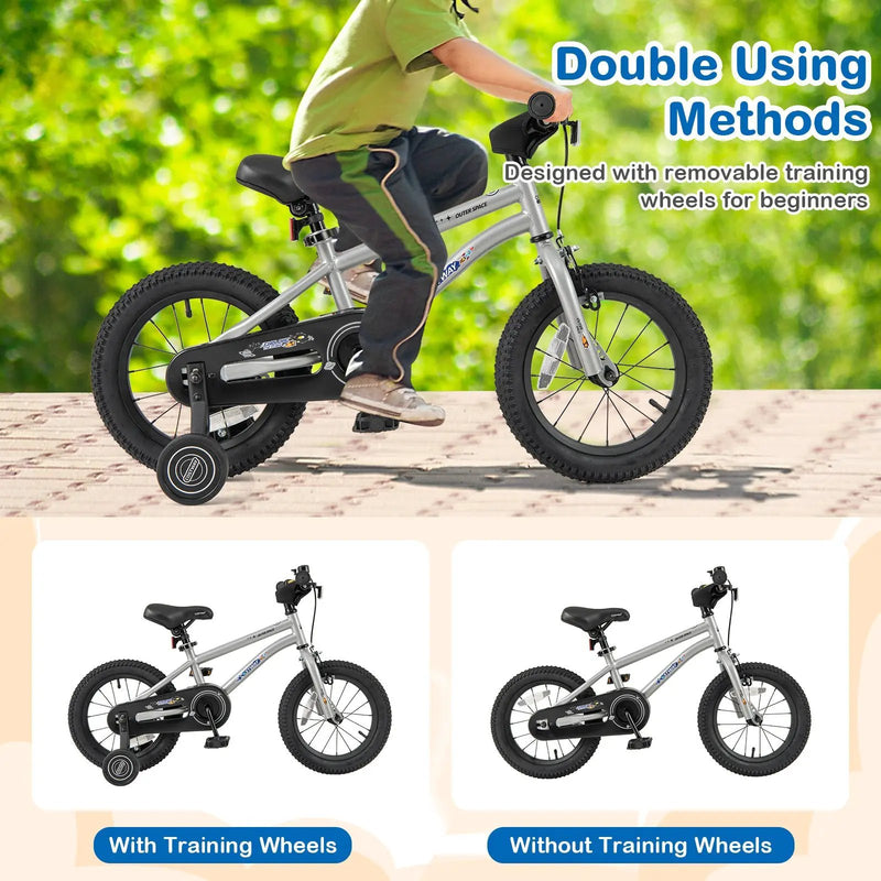 16-Inch Kids Bike Bicycle for Boys Girls 4-7 Adjustable with High Carbon Steel Frame-16 inches by DirectDeals