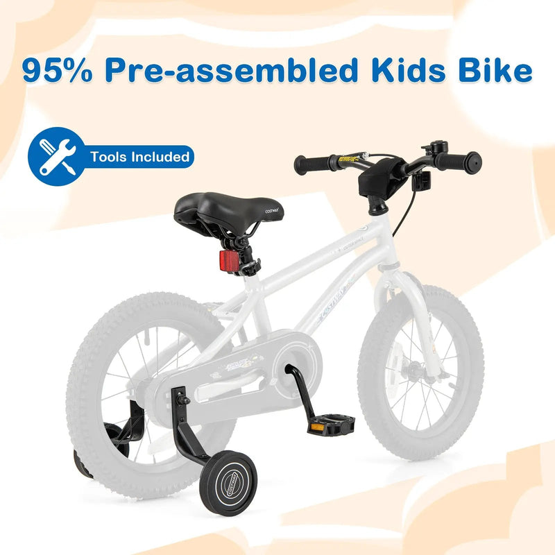 16-Inch Kids Bike Bicycle for Boys Girls 4-7 Adjustable with High Carbon Steel Frame-16 inches by DirectDeals
