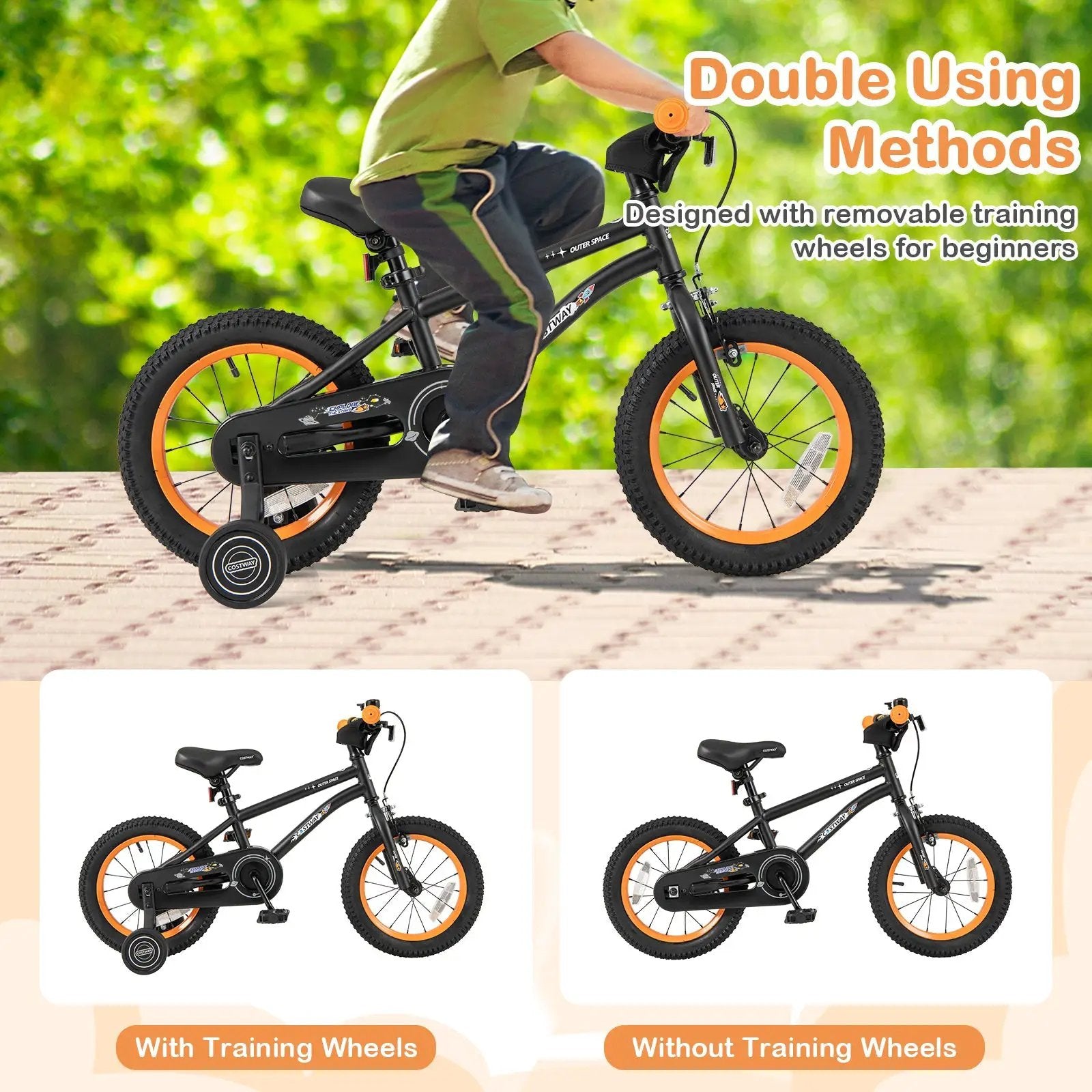 16-Inch Kids Bike Sport Bicycle for 4-7 Years Old with Adjustable Seat and Reflectors-16 inches by DirectDeals