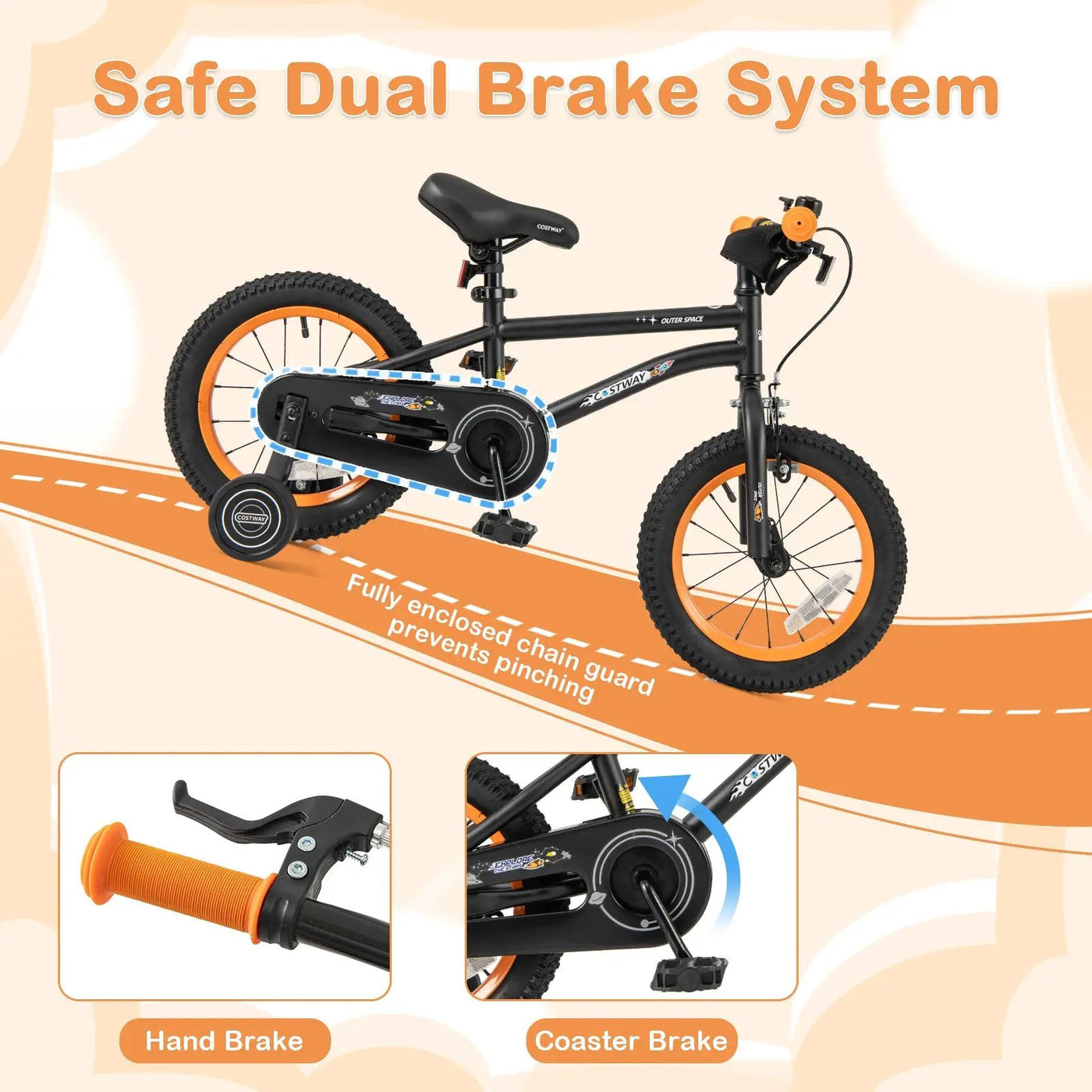 16-Inch Kids Bike Sport Bicycle for 4-7 Years Old with Adjustable Seat and Reflectors-16 inches by DirectDeals