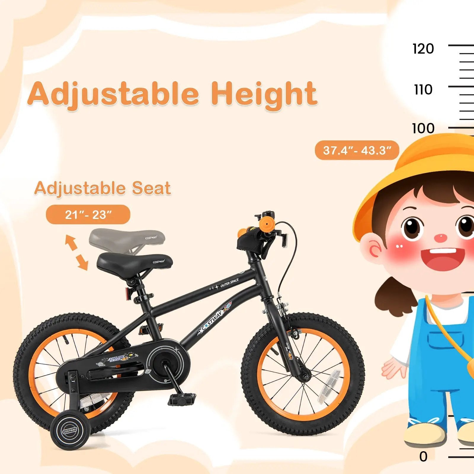 16-Inch Kids Bike Sport Bicycle for 4-7 Years Old with Adjustable Seat and Reflectors-16 inches by DirectDeals