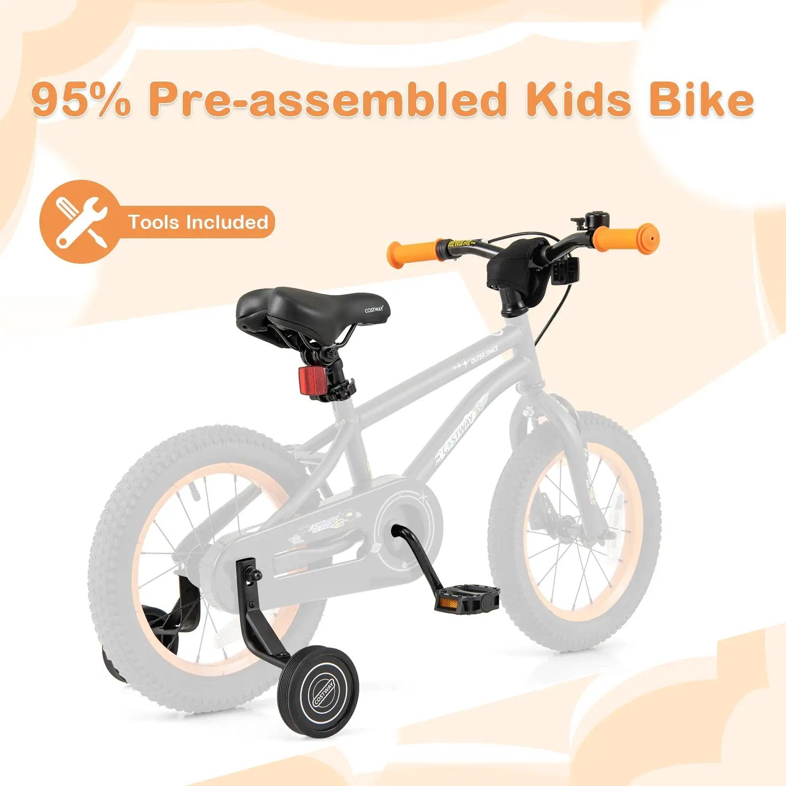 16-Inch Kids Bike Sport Bicycle for 4-7 Years Old with Adjustable Seat and Reflectors-16 inches by DirectDeals