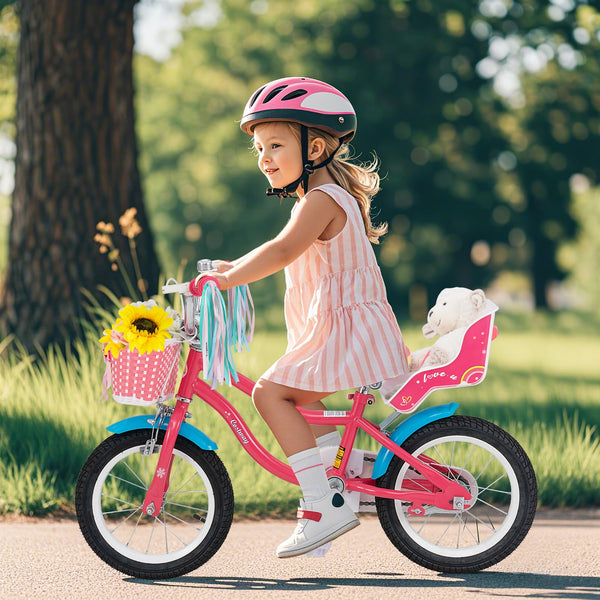 14 Inch Girls Bike with Doll Seat and Training Wheels, photo 2 of 8