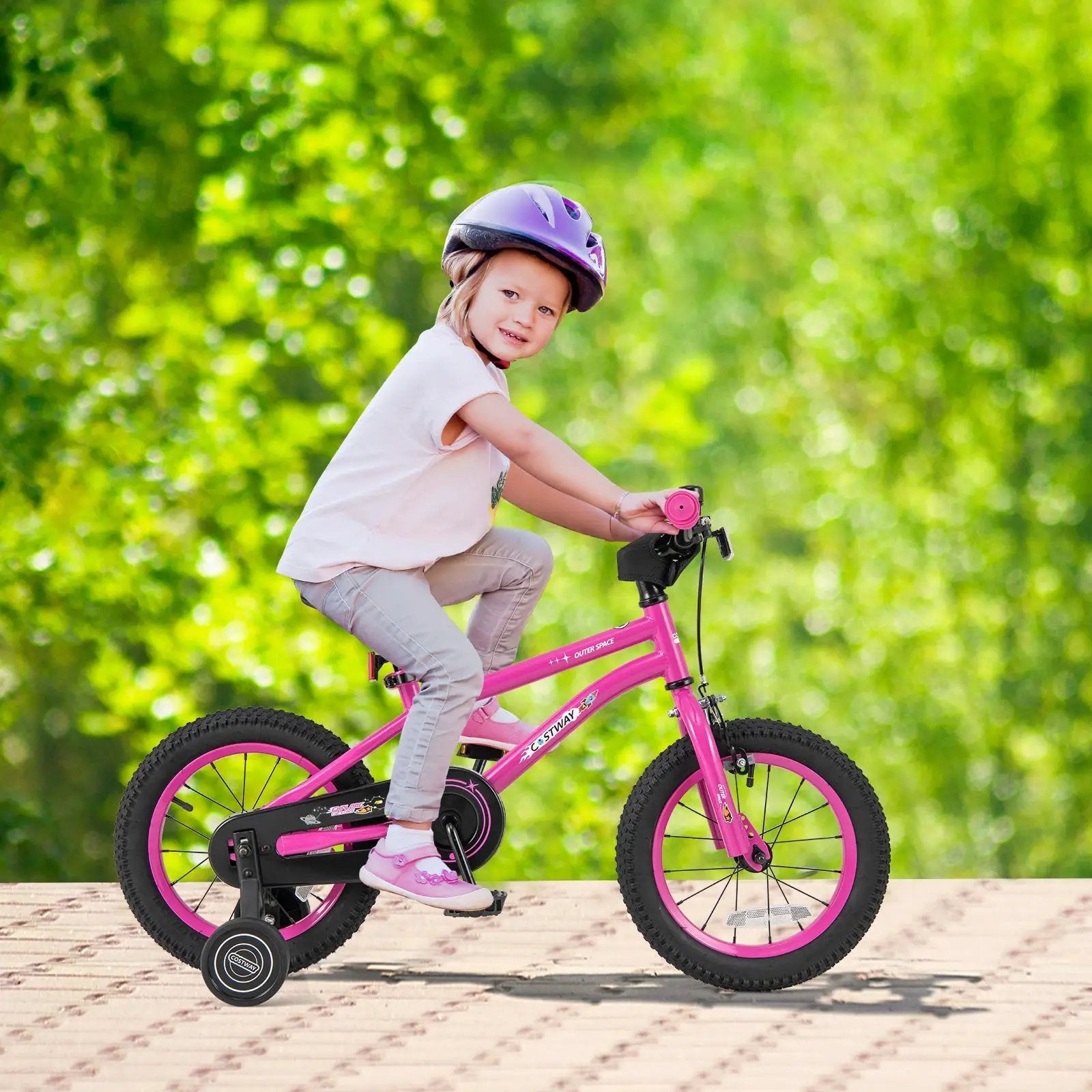 16-Inch Kids Bike for 4-7 Years Old Adjustable with Removable Training Wheels-16 inches by DirectDeals