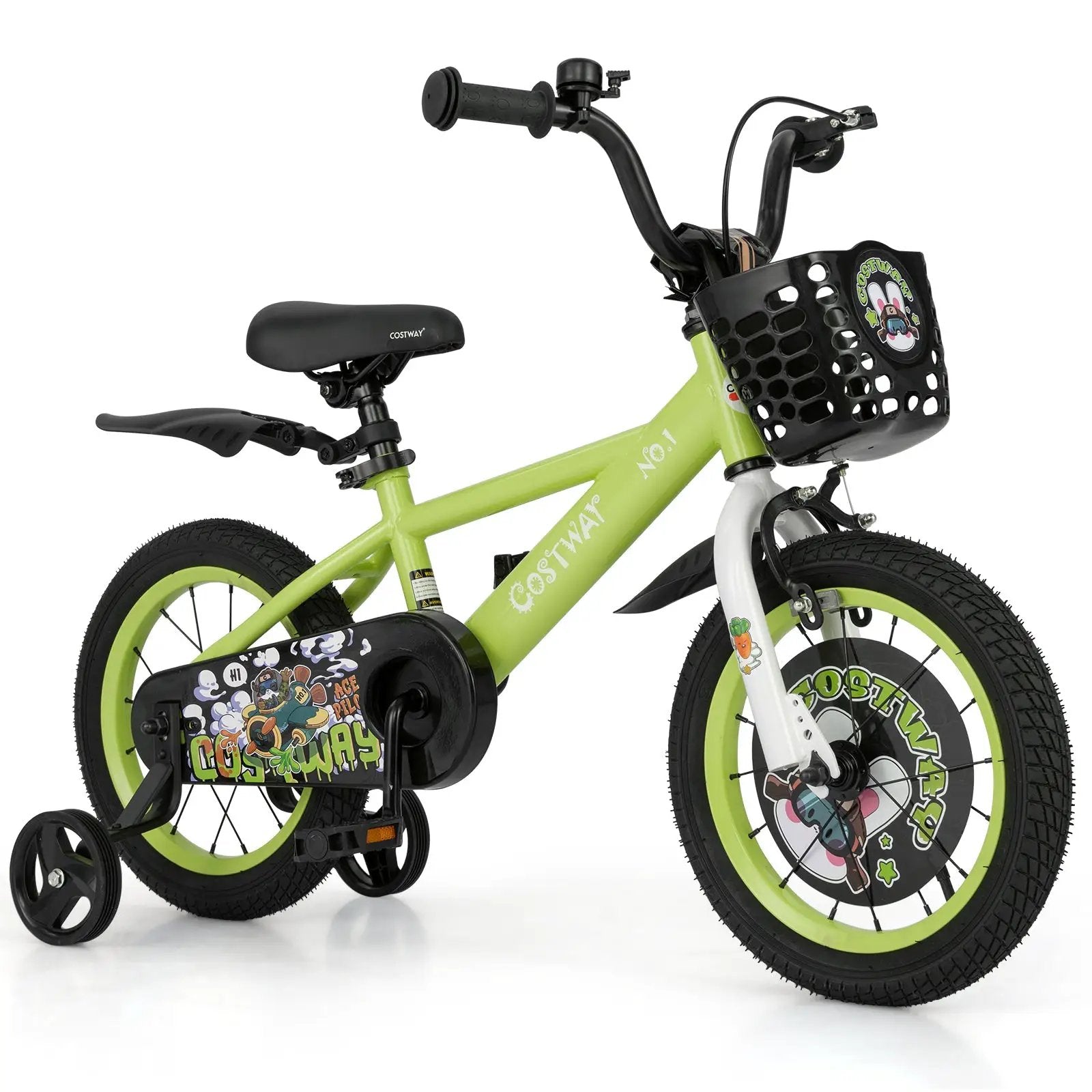 14 Inch Kids Bike Adjustable with Detachable Training Wheels for 3-5 Years Old-14 inches by DirectDeals