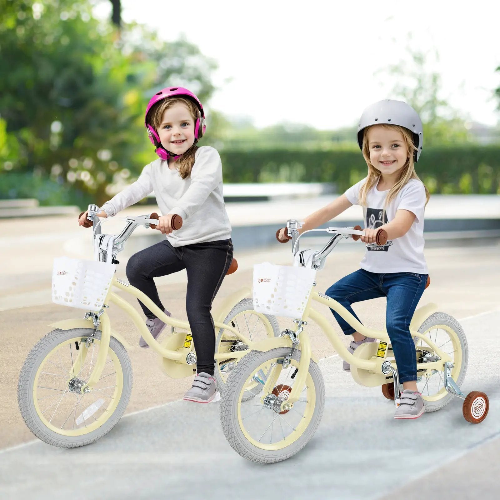 14/16/18 Inch Kids Bike Adjustable with Training Wheels Ages 3-8 Years Olds-16 inches by DirectDeals