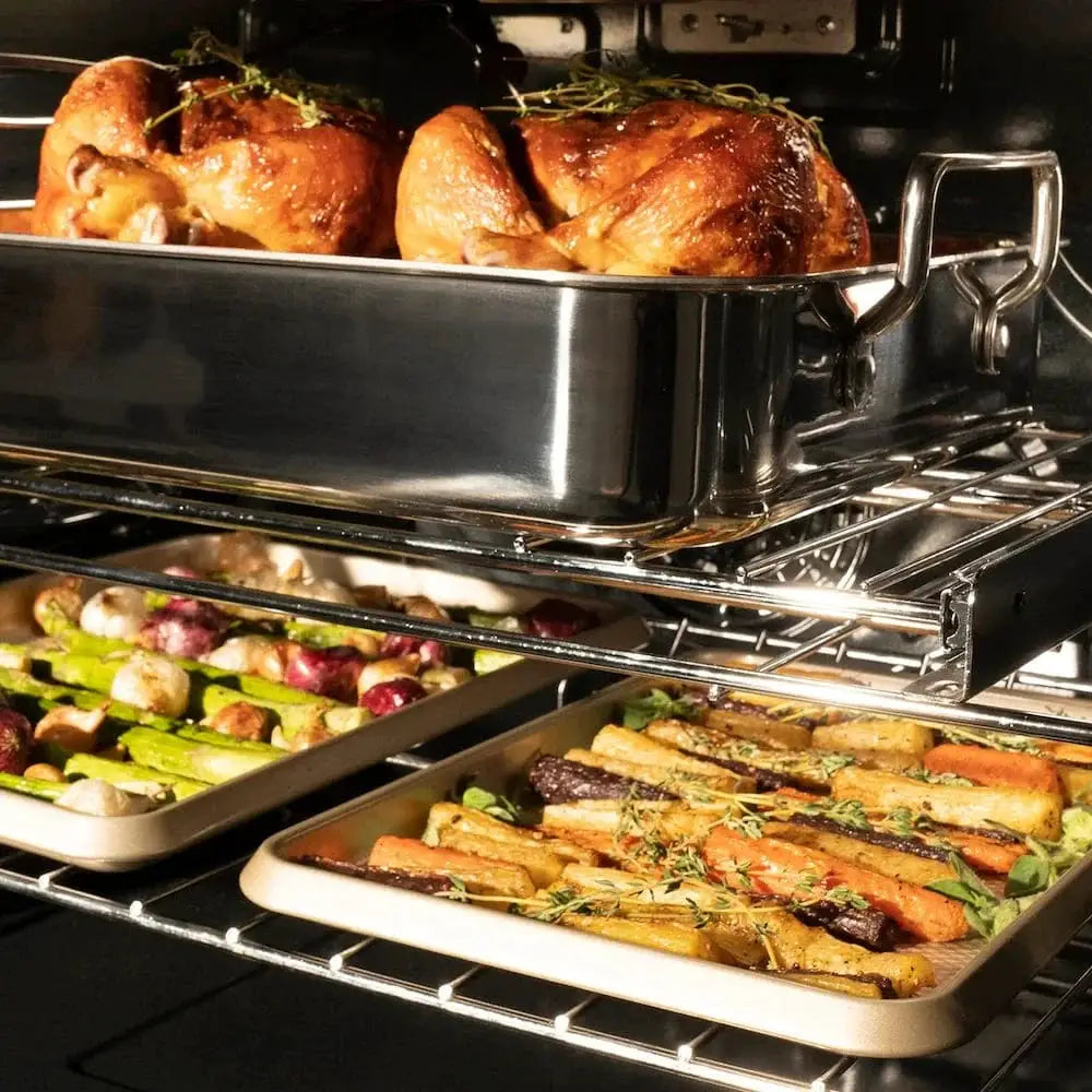 ZLINE 30"Professional True Convection Double Wall Oven, Air Fry, Self Clean, Stainless Steel, Champagne Bronze WADZ-30-CB by Farmhouse Kitchen and Bath