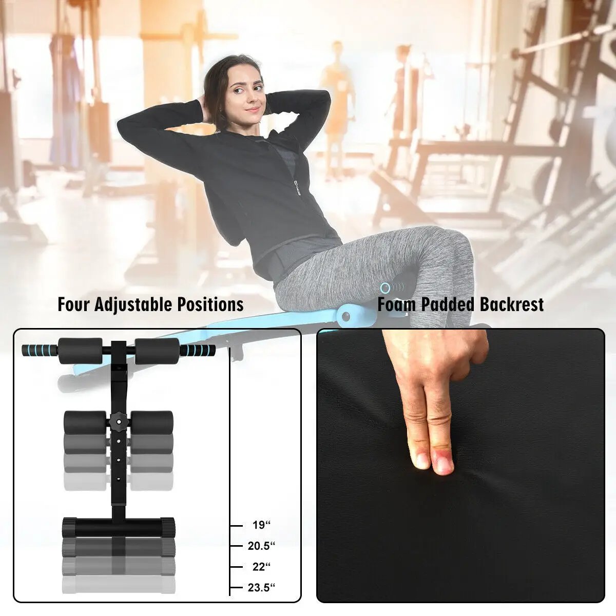 Folding Weight Bench Adjustable Sit-up Board Workout Slant Bench by DirectDeals