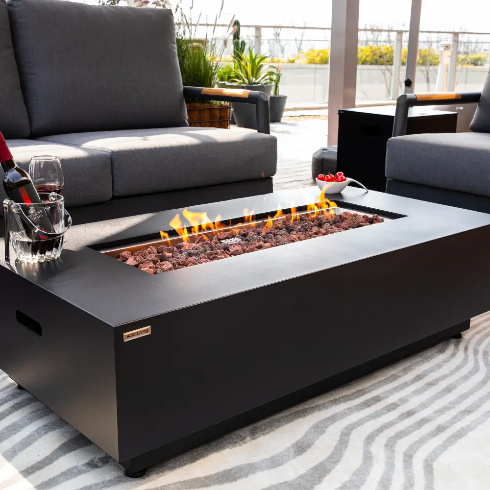 Propane Fire Pit Table Outdoor 50,000 BTU Firepits for Outside CSA Certified by EnvelorHome