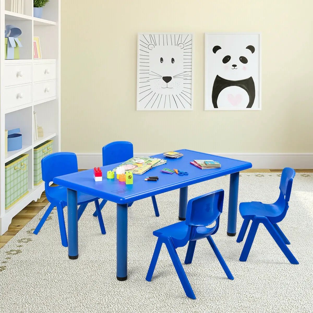 Kids Plastic Rectangular Learn and Play Table by DirectDeals