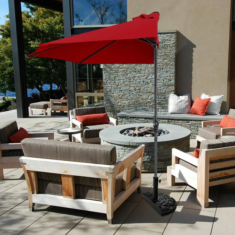 9Ft Patio Bistro Half Round Umbrella by DirectDeals