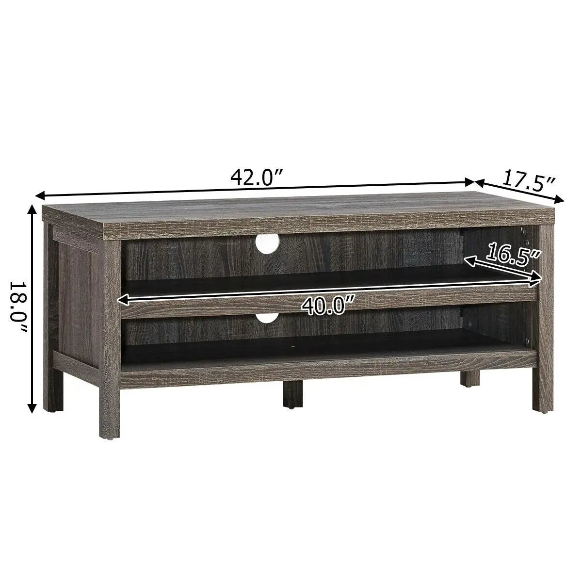 3-Tier TV Stand Console Cabinet for TV's up to 45 Inch with Storage Shelves by DirectDeals