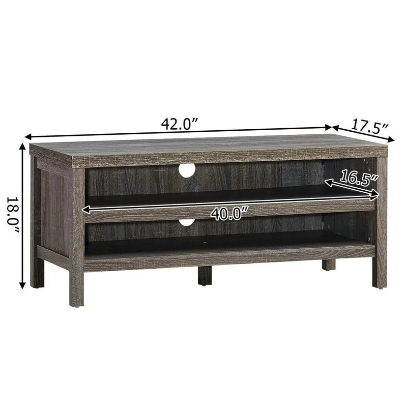3-Tier TV Stand Console Cabinet for TV's up to 45 Inch with Storage Shelves by DirectDeals