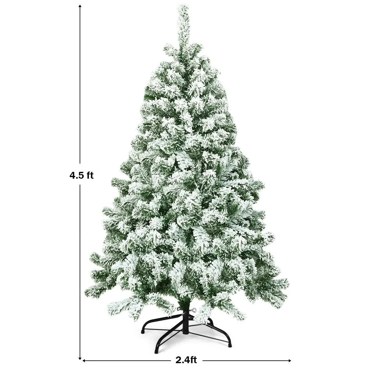 4.5 Feet Snow Flocked Artificial Christmas Tree with 400 Tips by DirectDeals