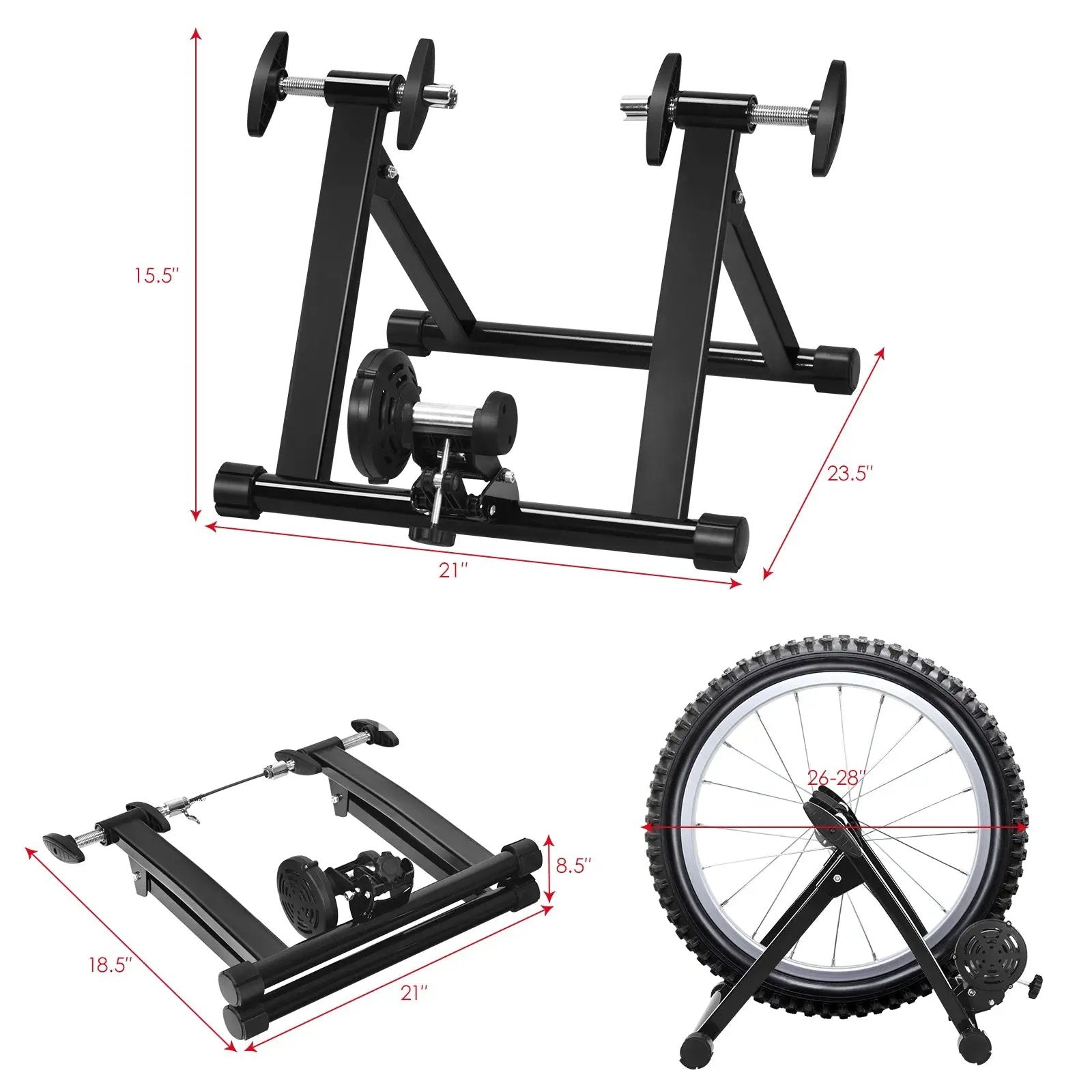 Folding Indoor Bike Trainer Stand for 26-28 Inch Wheels by DirectDeals