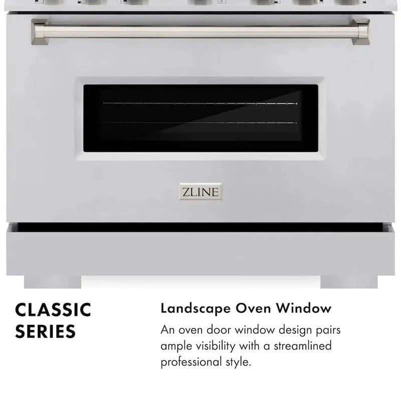 ZLINE 36"Classic Gas Range, Convection Gas Oven, Stainless Steel, CGR36 by Farmhouse Kitchen and Bath
