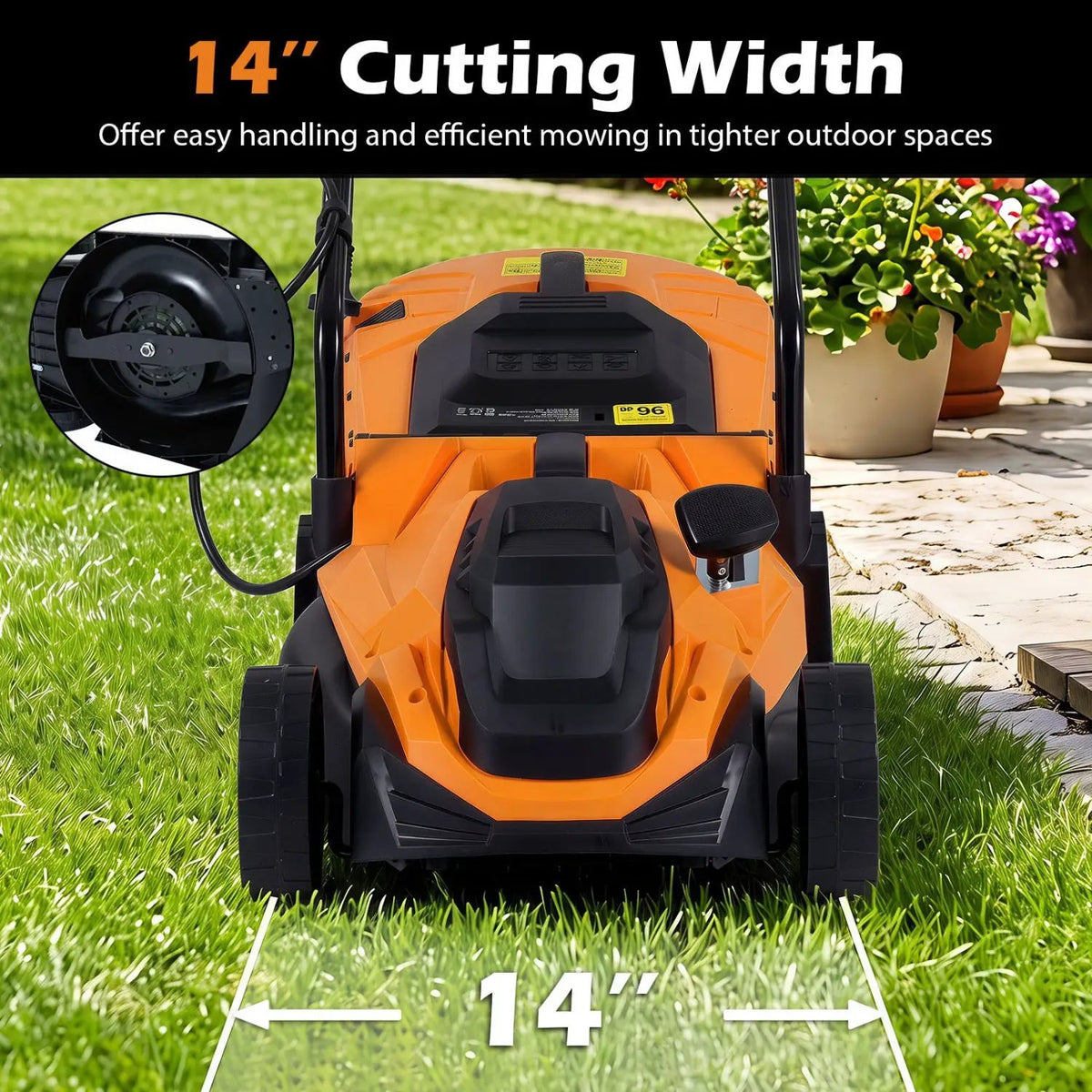 14-Inch Corded Electric Lawn Mower with 5-Position Height Adjust by DirectDeals