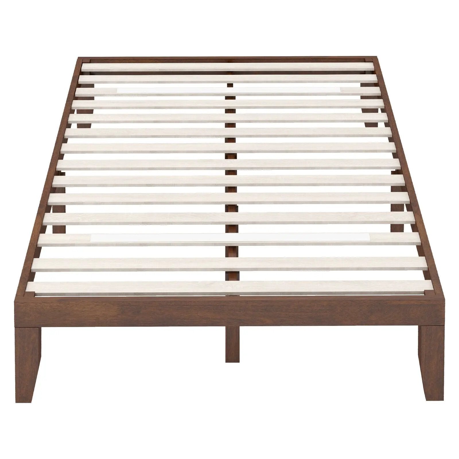 14 Inch Full Size Wood Platform Bed Frame with Wood Slat Support by DirectDeals