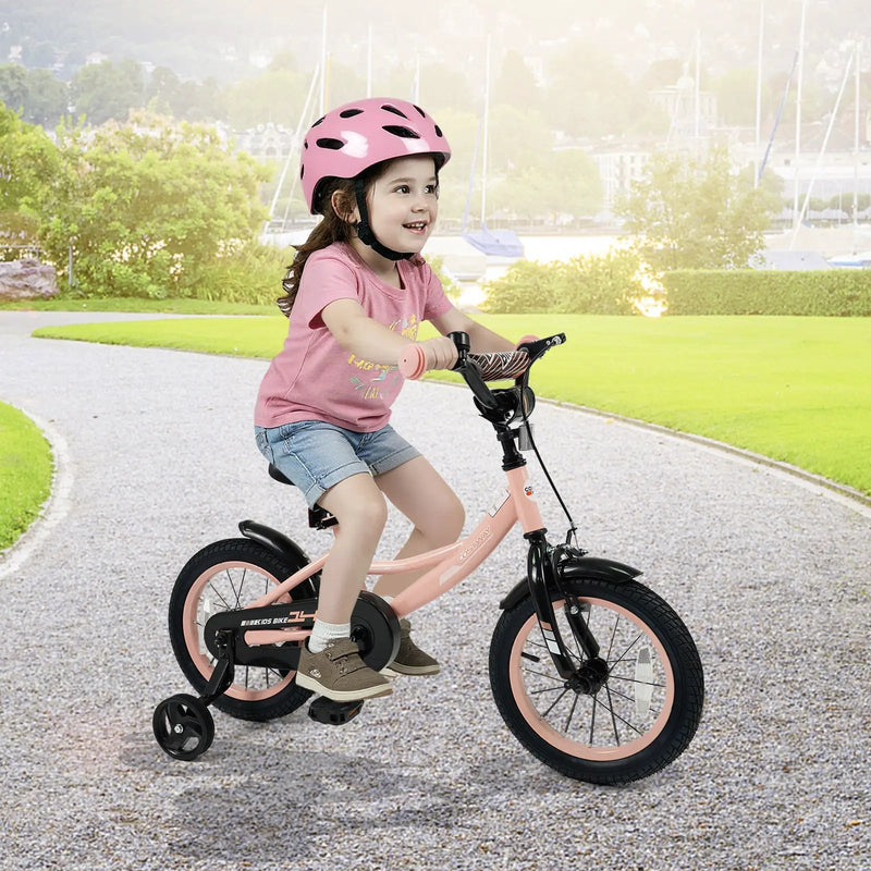 Kids Bike 12-18 Inch with Training Wheels - Pink by DirectDeals