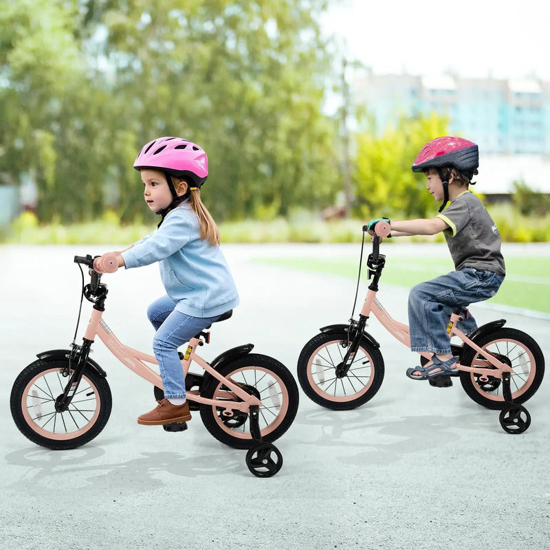 Kids Bike 12-18 Inch with Training Wheels - Pink by DirectDeals