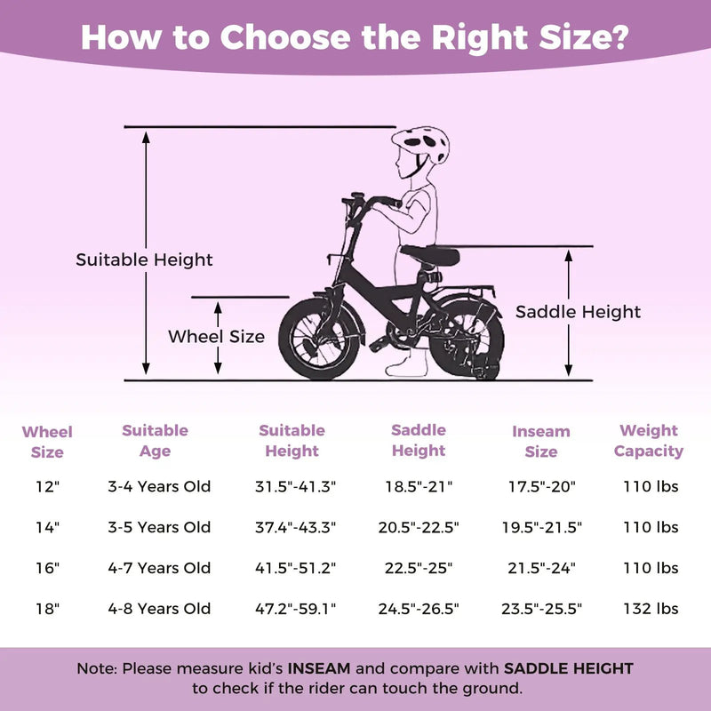 Kids Bike 12-18 Inch with Training Wheels - Purple by DirectDeals