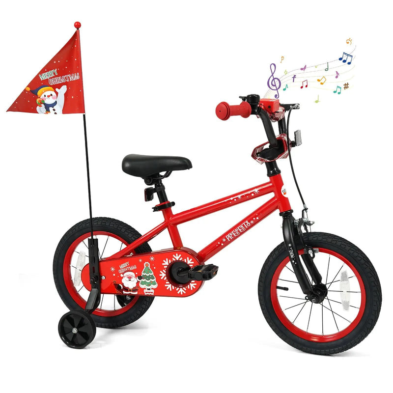 Kids Bike 12-18 Inch with Training Wheels & Christmas Music by DirectDeals
