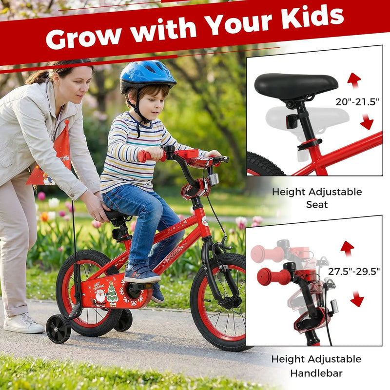 Kids Bike 12-18 Inch with Training Wheels & Christmas Music by DirectDeals