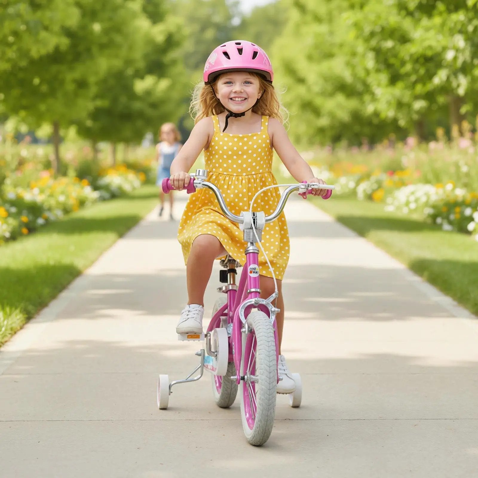 Kids Bike 12-18 Inch with Training Wheels - Pink by DirectDeals
