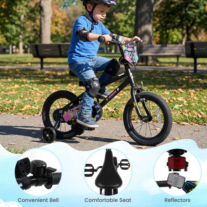18-Inch Kids Bike with Training Wheels for Ages 4-8 by DirectDeals