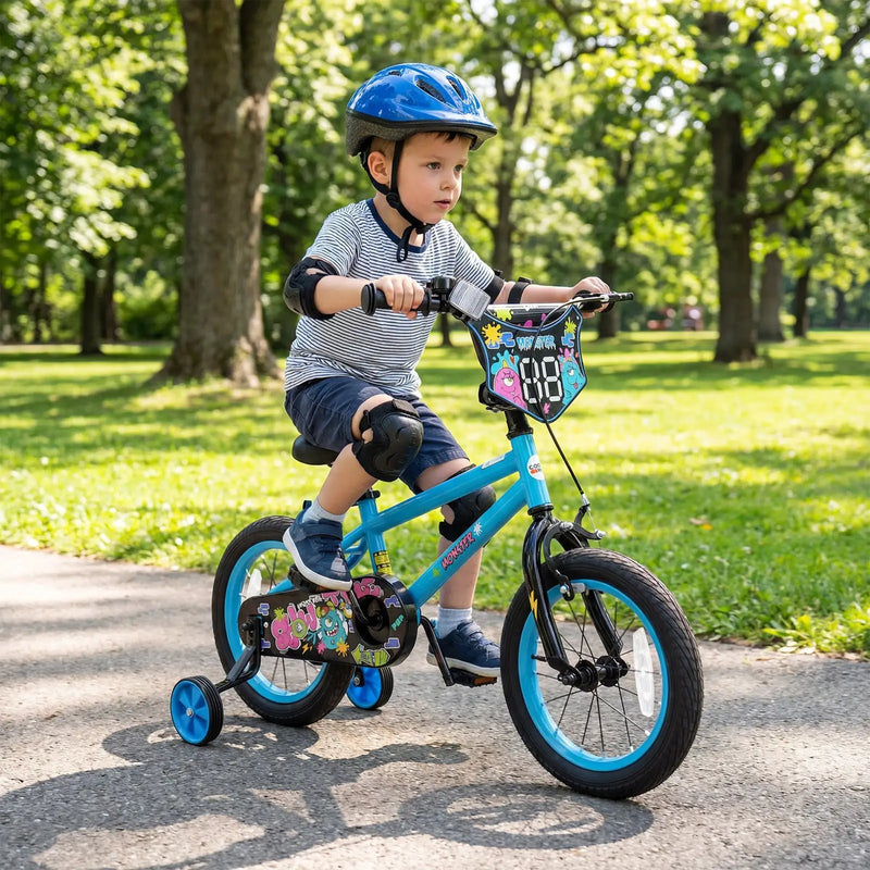 Kids Bike 16 Inch with Training Wheels Ages 4-7 by DirectDeals