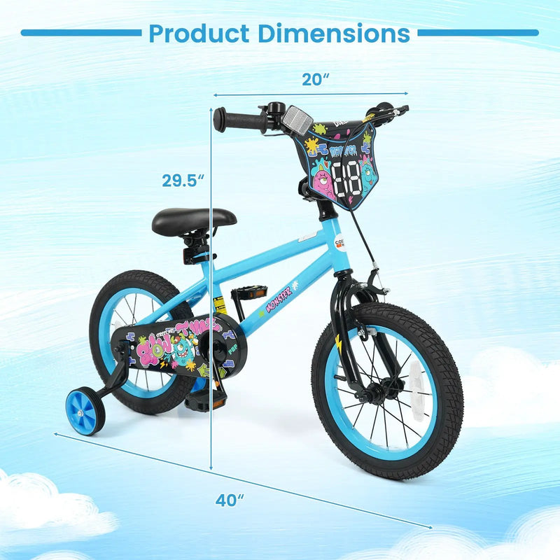 Kids Bike 16 Inch with Training Wheels Ages 4-7 by DirectDeals