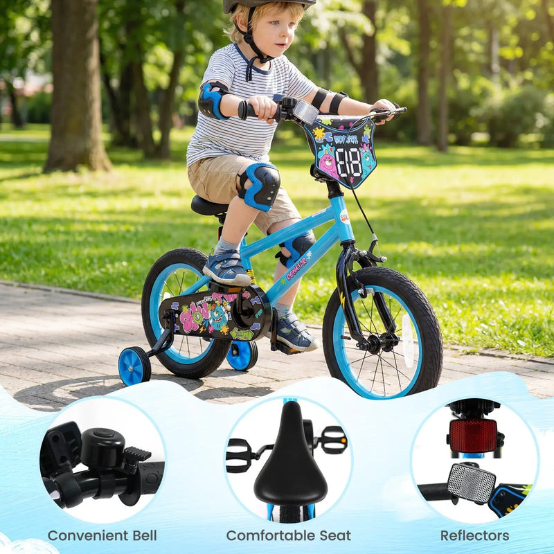 Kids Bike 16 Inch with Training Wheels Ages 4-7 by DirectDeals