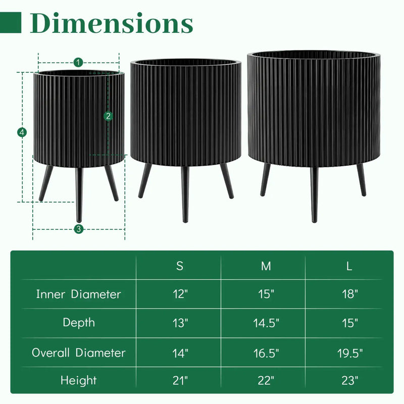 20-Inch Raised Metal Planter with Stand and Drainage Holes by DirectDeals